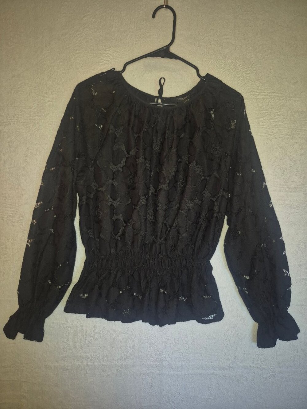 Marc New York NWT Sz M Black Floral Mesh Blouse Whimsygoth Whimsical Romantic